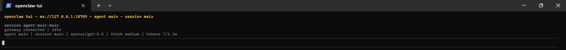 Interface do OpenClaw no terminal conectada ao Gateway local