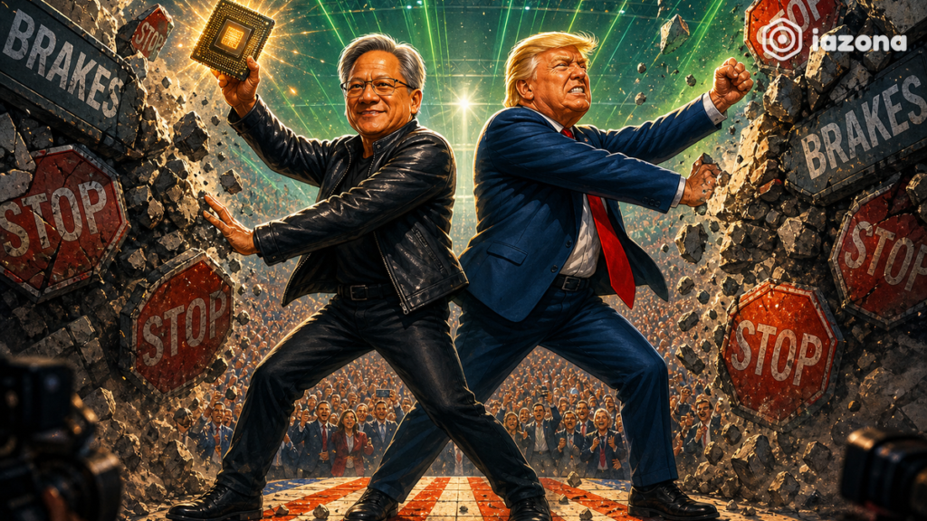 Jensen Huang e Trump se unem contra desaceleração da IA